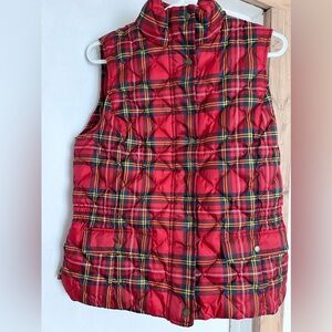Talbots Red Plaid Women’s Medium Vest